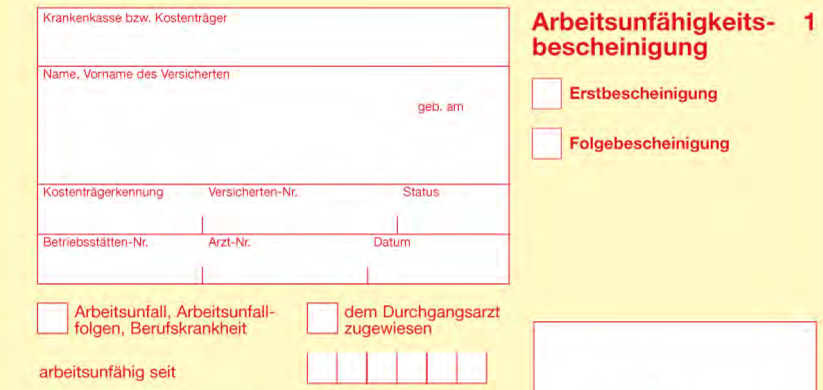 Arbeitsunfähigkeitsbescheinigung