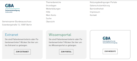 Bildschirmfoto des Footers