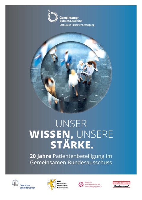 Broschuere 20 Jahre Patientenbeteiligung im G-BA Titelansicht