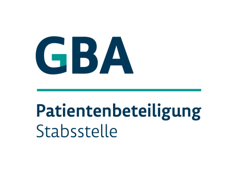 Bildschirmfoto des Logos der Patientenbeteiligung im Gemeinsamen Bundesausschusses im Menü